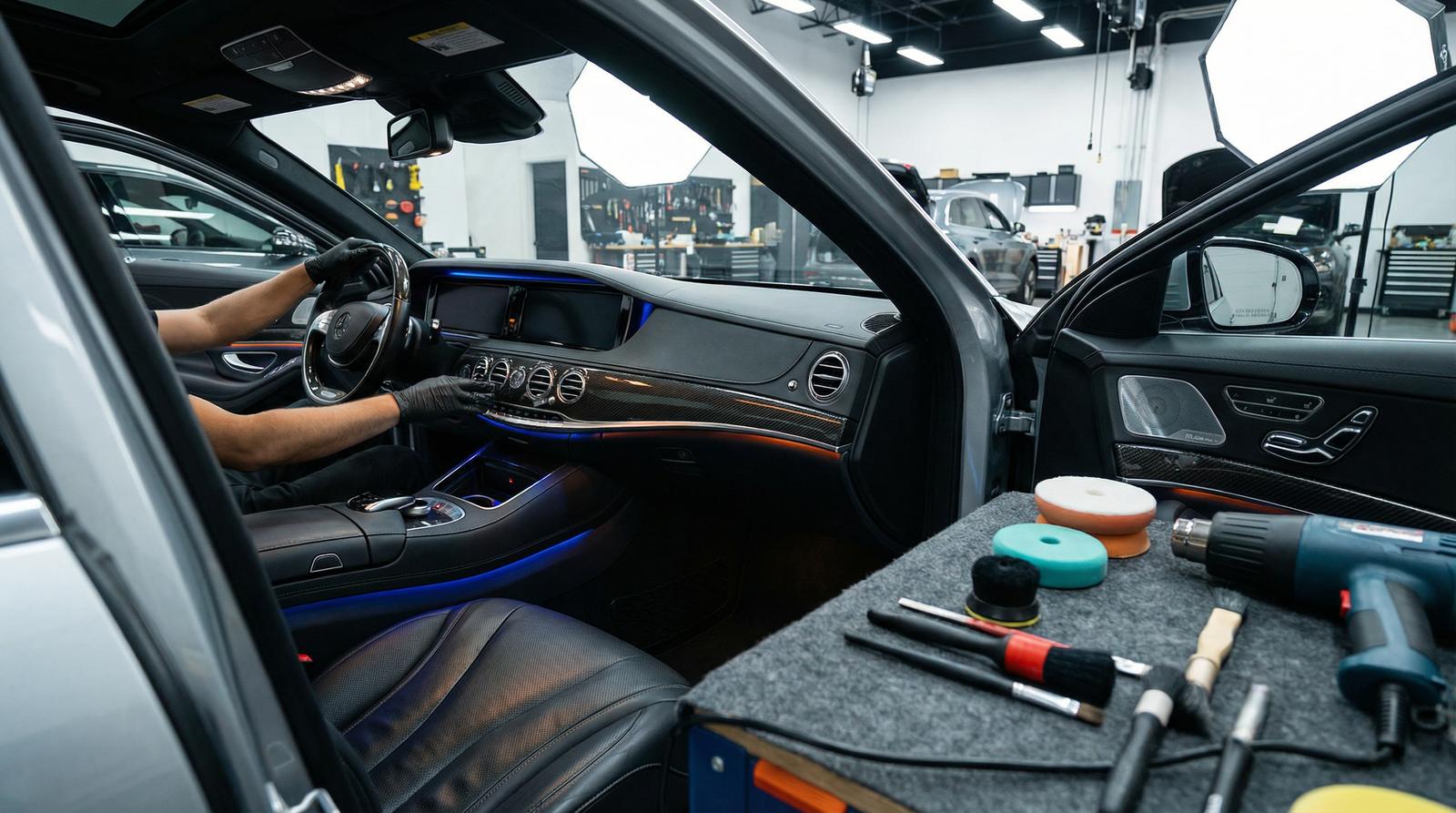 女神视频改装视频-碳纤维内饰改装