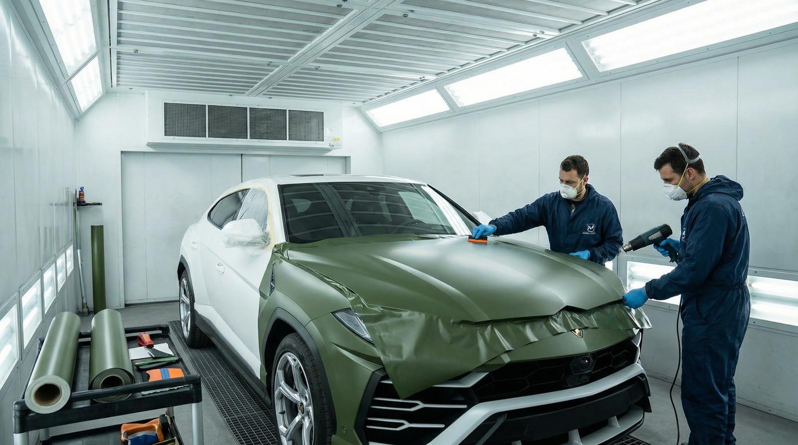 女神视频改装视频-军绿色车身贴膜